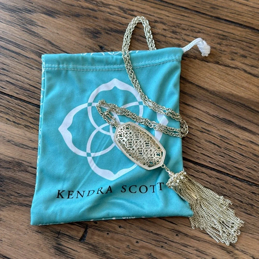 Kendra Scott Gold Filigree Tassel Necklace - Picture 4 of 6